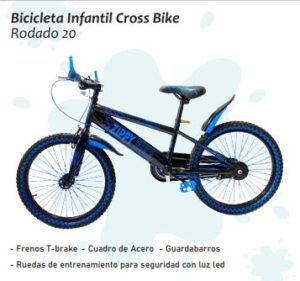 Bicicleta Infantil Cross Bike Rodado 20 Azul