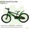 Bicicleta Infantil Cross Bike Rodado 20 Verde