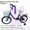 Bicicleta Infantil Pritty Bike Rodado 16 Violeta