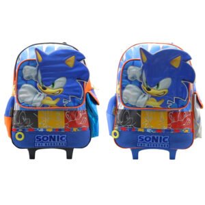 Mochila Sonic 18" Con Carro 2 Colores