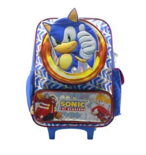 Mochila Sonic 18" Con Carro 2 Colores
