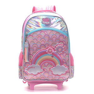 Mochila Carro Think Happy Prints Rainbow Vibes Con Llavero 18