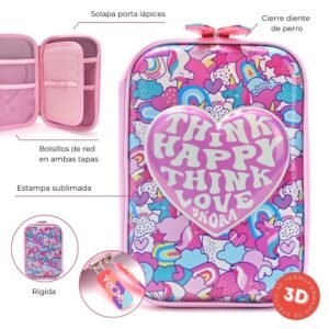 Cartuchera Canopla Triangular Think Happy Shine Lentejuelas Just Fun 3 (1)