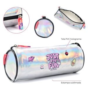 Cartuchera Tubo Think Happy Shine Holograma Just Fun (1)