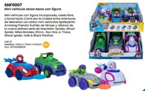 Spidey Vehículos Con Lanza Tazos