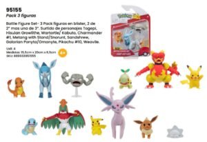 Pokemon - Battle Figure Set- 3 Pack Figuras En Blister