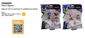 Sonic-figuras 6,5 Cm Pack Por 3 Unidades En Blister